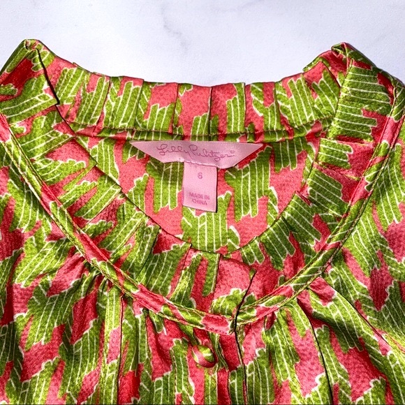 Lilly Pulitzer 100% Silk Unique Crissa Silk Houndstooth Top Size 6 70422 - Picture 7 of 7